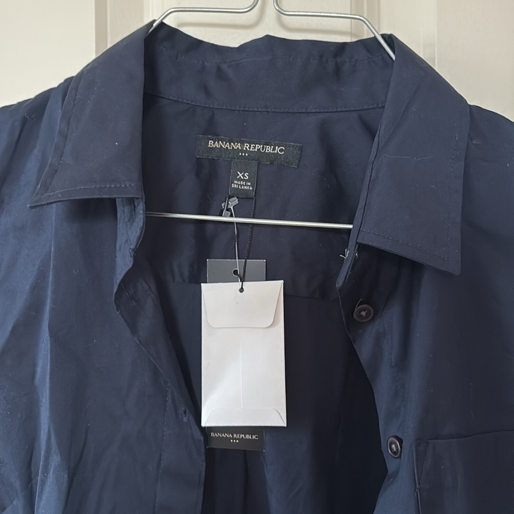 Banana Republic Navy Button-Up Shirt - Picture 3 of 6